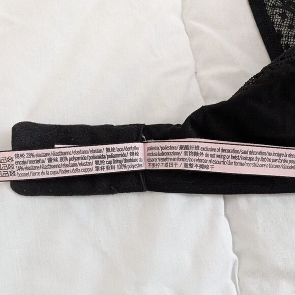 VICTORIA’S SECRET Incredible Black Racerback Lace Bra 34DDD Underwire Lingerie - Picture 8 of 9